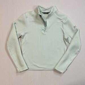 Mint Green Quilted Women's Turtleneck Sweater